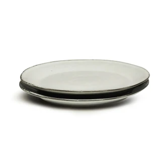 【SAGAFORM】炻釉彩餐盤22cm/2入/淺灰(Nature復古手工釉彩餐盤)