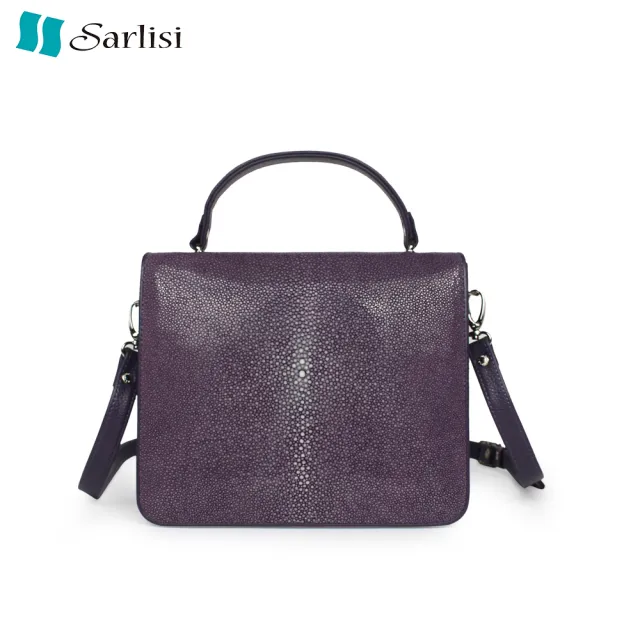 【Sarlisi】雙11 泰國進口新款真皮包包 女包珍珠魚皮女士時尚斜背包小方包