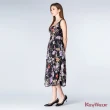 【KeyWear 奇威名品】高貴氣質絲質印花無袖洋裝