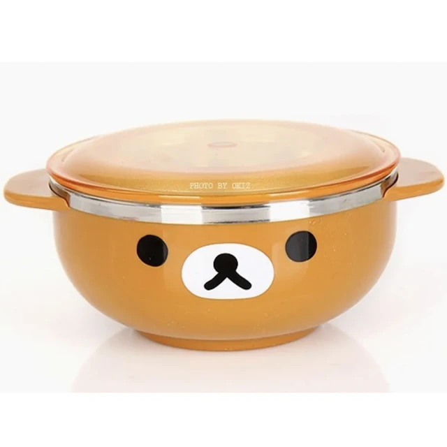 【Rilakkuma 拉拉熊】大款 小清新湯碗組 有蓋雙耳防燙(可當湯碗、泡麵碗 都好用)