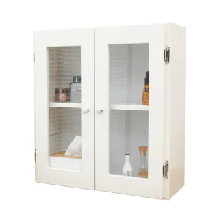 【Abis】蘿絲雙門加深防水塑鋼浴櫃/置物櫃(白色2入)