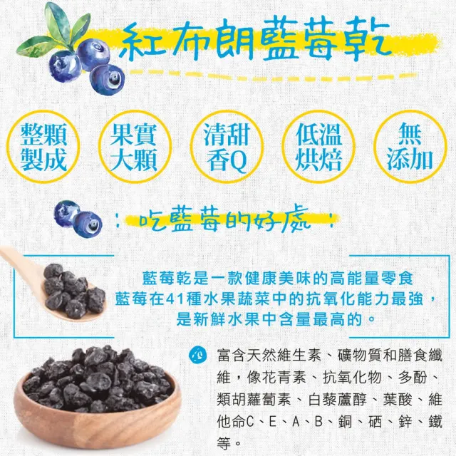 【紅布朗】藍莓乾(150gX3罐)健康休閒零食 年貨 年節 過年