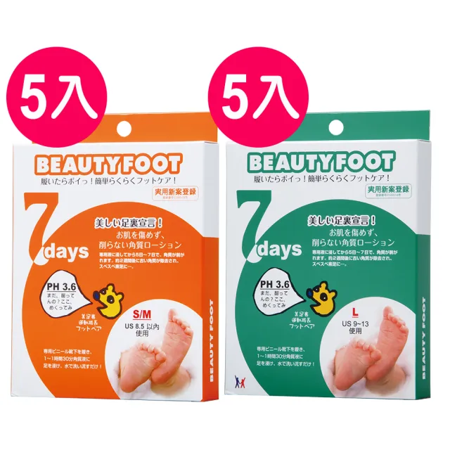 【日本Beauty Foot】去角質足膜25mlx2枚入 10入組(一般尺寸、大尺寸可選)