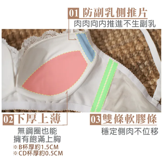 【Daima 黛瑪】無鋼圈B-D日系性感1/2半杯集中托高花綻蕾絲內衣(豆沙色)
