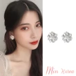 【MISS KOREA】韓國設計S925銀針法式優雅氣質白色花朵耳環