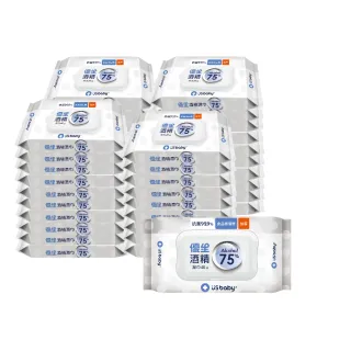 【US BABY 優生】酒精濕巾 75% Alcohol -超厚型加蓋40抽(24包)