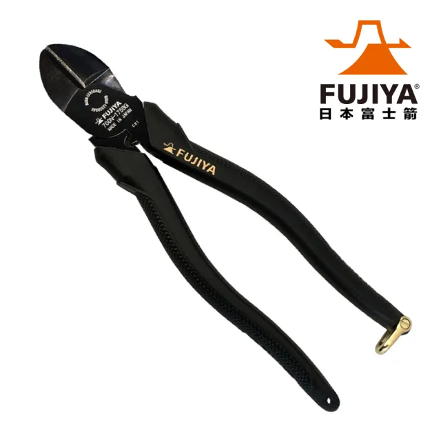 【FUJIYA日本富士箭】歐式強力斜口鉗175mm-黑金(700N-175BG)