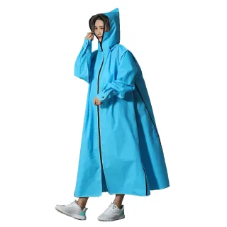 【Funtaitai】時尚加長連身式風雨衣(環保EVA材質)