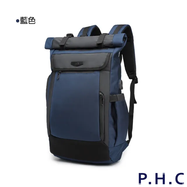 【PHC】休閒旅行防潑水大容量雙肩後背包(現+預  軍綠色 / 紅色 / 藍色 / 黑色)