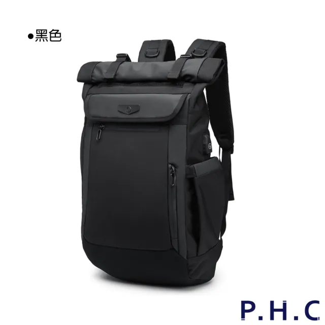 【PHC】休閒旅行防潑水大容量雙肩後背包(防水包 現+預  軍綠色 / 紅色 / 藍色 / 黑色)