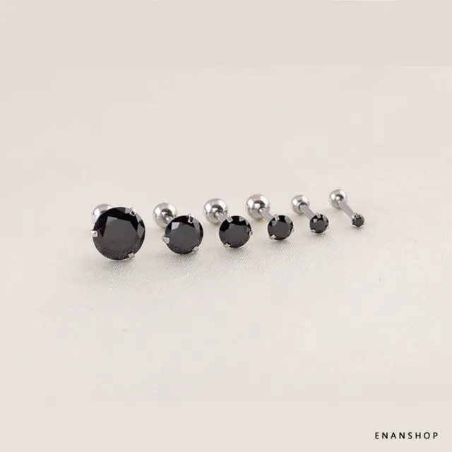 【ENANSHOP 惡南宅急店】鈦鋼水鑽耳環2入組 各種尺寸任選 鋼球款 耳針款 韓國流行 耳環 耳針-04