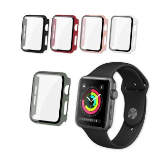 Apple Watch Series SE/6 通用5/4代 40mm 全包覆經典系列 9H鋼化玻璃貼+錶殼(一體式保護殼)