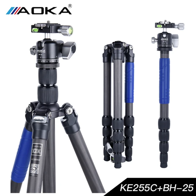 【AOKA】KE255C+BH-25 1號5節碳纖維三腳架套組(總代理公司貨)