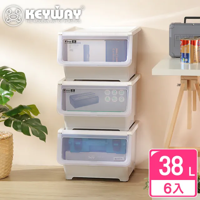 【KEYWAY 聯府】面寬45-馬德里直取式收納箱38L-6入(透明前蓋 整理箱 MIT台灣製造)