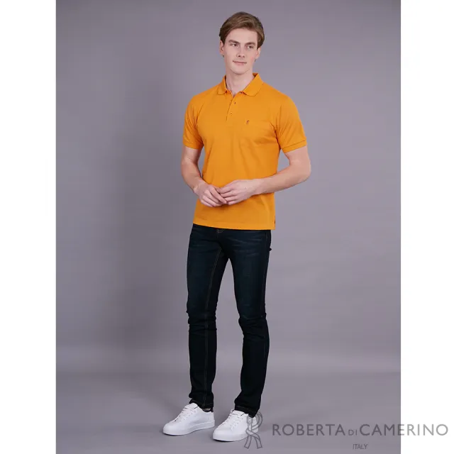 【ROBERTA諾貝達】獨領風騷 吸濕排汗短袖POLO棉衫(橘色)