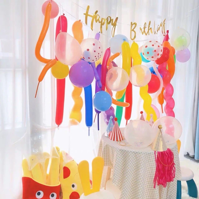 韓系文青風可愛捲捲氣球組1組(生日氣球 派對 生日派對 派對氣球 生日佈置 氣球)