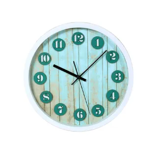 【METER DEER 米鹿】30公分復古流行時鐘 仿舊木板畫風格立體數字刻度掛鐘(時鐘 掛鐘 靜音 牆面擺飾 掛飾)