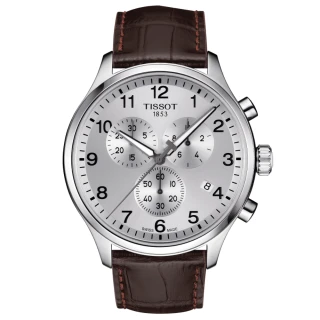 【TISSOT 天梭 官方授權】CHRONO XL 韻馳系列 三眼計時腕錶 / 45mm 母親節 禮物(T1166171603700)