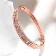 【Aphrodite 愛芙晶鑽】歐美時尚幾何紋美鑽造型手環(玫瑰金色)