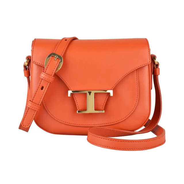 【TOD’S】TOD’S MICRO CROSSBODY金屬T字LOGO滑面牛皮扣式斜背包(兩色)