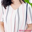 【RED HOUSE 蕾赫斯】V領條紋上衣(白色)
