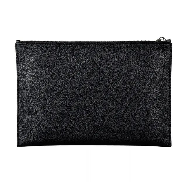 【LOEWE 羅威】LOEWE DRAGON BLACK壓印LOGO飛龍浮雕設計牛皮6卡拉鍊手拿包(兩色)