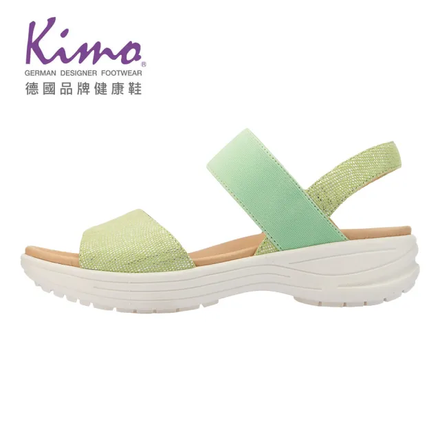 【Kimo】山羊皮彈性繫帶涼鞋 女鞋(綠 KBASF150041)