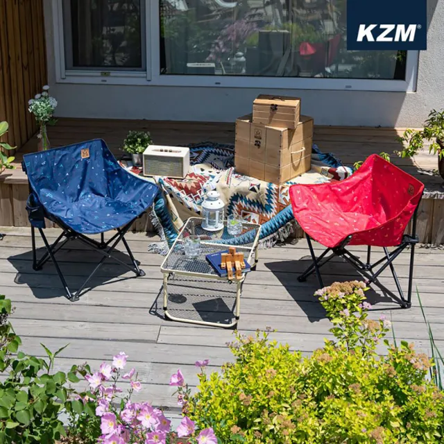 【KZM】印花休閒折疊椅(露營用品/戶外用品/椅子/折疊椅)