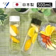 【日本IMOTANI】日本製透明隨身冷水瓶 500ml 3入組(黑白2色任選)