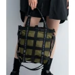 【KIU】日本KIU 籃網托特包 時尚造型 一包變兩包 防水三用瞬間變化(202906 軍綠色)