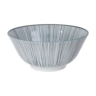 【Tokyo Design】瓷製餐碗 線紋黑15cm(飯碗 湯碗)