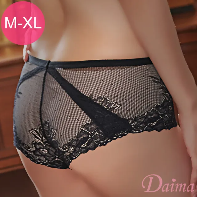 【Daima 黛瑪】雕花蕾絲小褲/內褲M-XL(黑色)