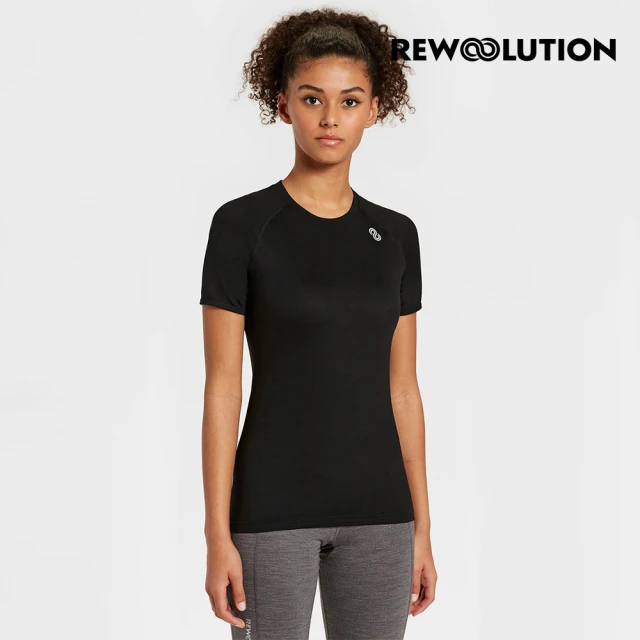【Rewoolution】女ALI 190g短袖T恤 (黑色) WC502(羊毛衣 T恤 登山必備 吸濕排汗)
