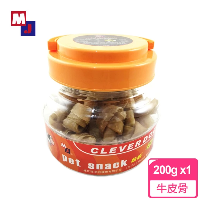 MJ CLEVER DOG 寵物零嘴罐 大罐 原味 x1罐(寵物餅乾 零食點心 狗零食 牛皮骨 潔牙 磨牙)