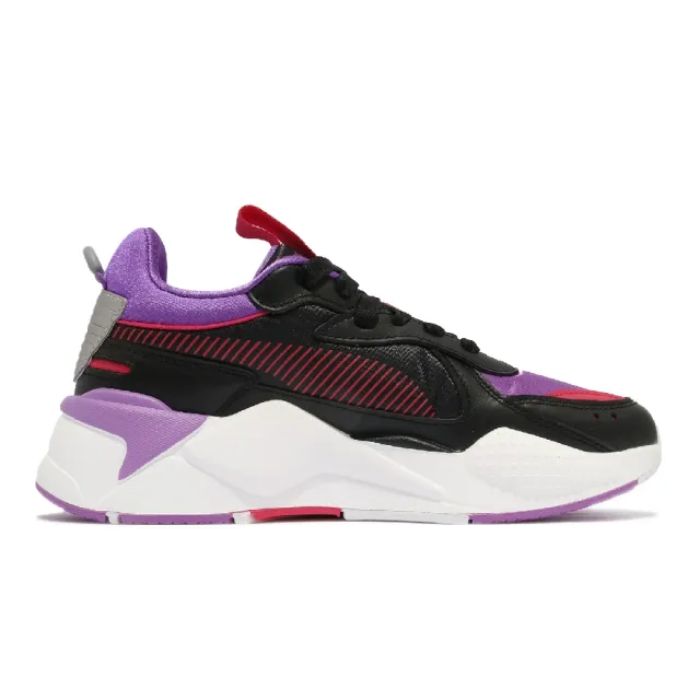 【PUMA】休閒鞋 RS-X Metallic 女鞋 海外限定 老爹鞋 厚底 撞色 穿搭 黑 紫 桃(37050102)