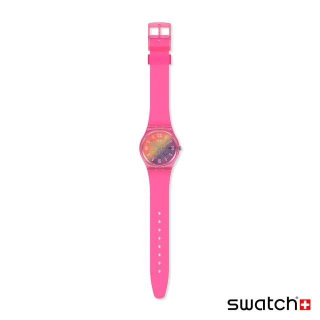 【SWATCH】Gent 原創系列 ORANGE DISCO FEVER 粉色狂熱 手錶 瑞士錶 錶(34mm)