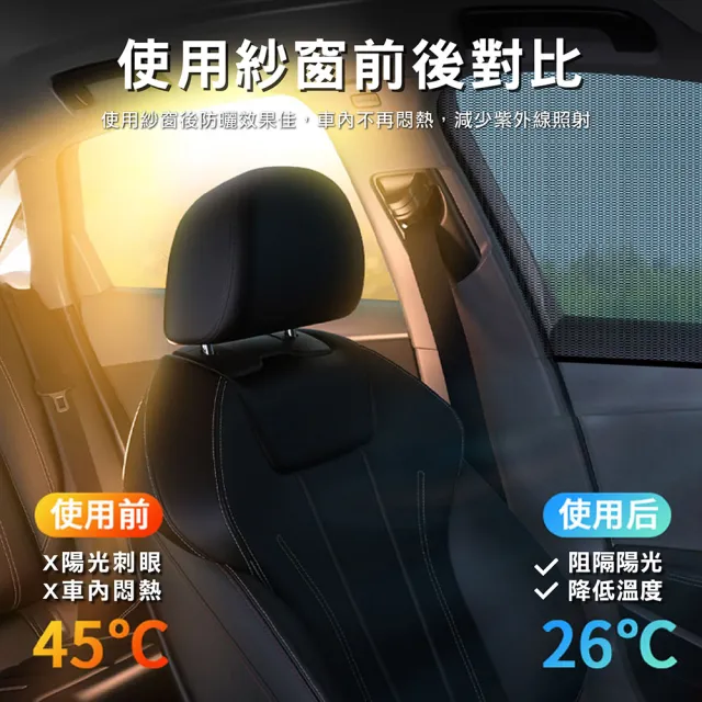 【JO GO WU】汽車防蚊紗窗1組入(轎車/休旅車通用/車窗防蚊罩/車用蚊帳/防蚊蟲/遮陽)