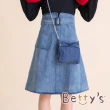 【betty’s 貝蒂思】圓領棉T拼接牛仔洋裝(黑色)