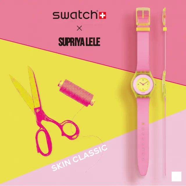 【SWATCH】SKIN超薄系列 INDIA ROSE 01 印度玫瑰 手錶 瑞士錶 錶(34mm)