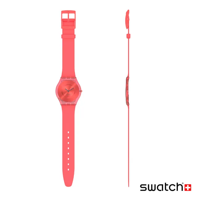 【SWATCH】SKIN超薄系列手錶SWEET CORAL珊瑚橘 瑞士錶 錶(34mm)