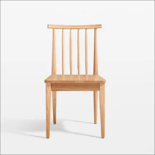 【hoi! 好好生活】預購★林氏木業北歐自然白橡木餐椅兩入組 BH1S