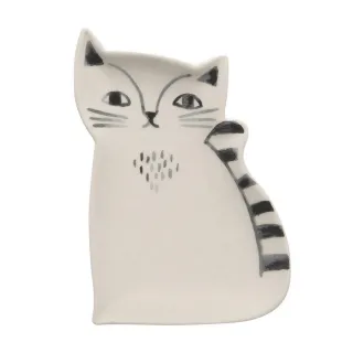 【DANICA】飾品收納盤 好奇貓(小物收納盒 首飾收納盤 玄關收納盤 鑰匙盤)