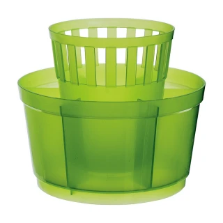 【EXCELSA】七格餐具瀝水筒 綠(廚具 碗筷收納筒 瀝水架 瀝水桶)