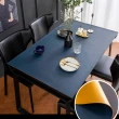 【JEN】北歐風可剪裁雙面素色皮革餐桌巾桌布茶几墊免洗桌墊80*140cm(藍+橘黃)