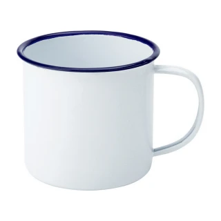 【Utopia】琺瑯馬克杯 藍白300ml(水杯 茶杯 咖啡杯 露營杯 琺瑯杯)