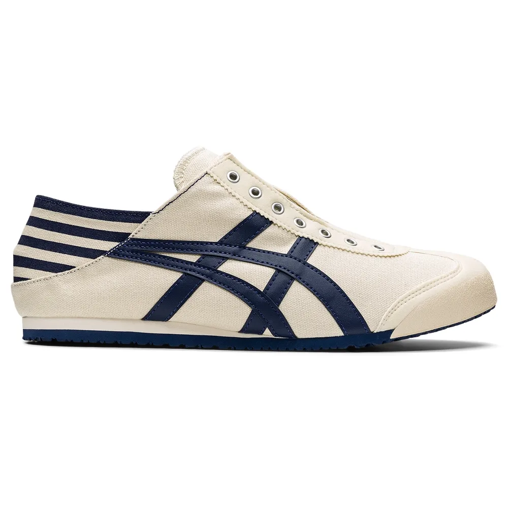 Onitsuka Tiger】鬼塚虎官方旗艦店白底藍邊MEXICO 66 PARATY 無鞋帶款