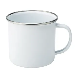 【Utopia】琺瑯馬克杯 銀白300ml(水杯 茶杯 咖啡杯 露營杯 琺瑯杯)