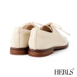 【HERLS】牛津鞋-全真皮簡約拼接德比鞋牛津鞋(米色)
