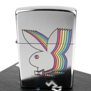 【ZIPPO】美系~PLAYBOY-班尼兔-彩虹風格設計打火機