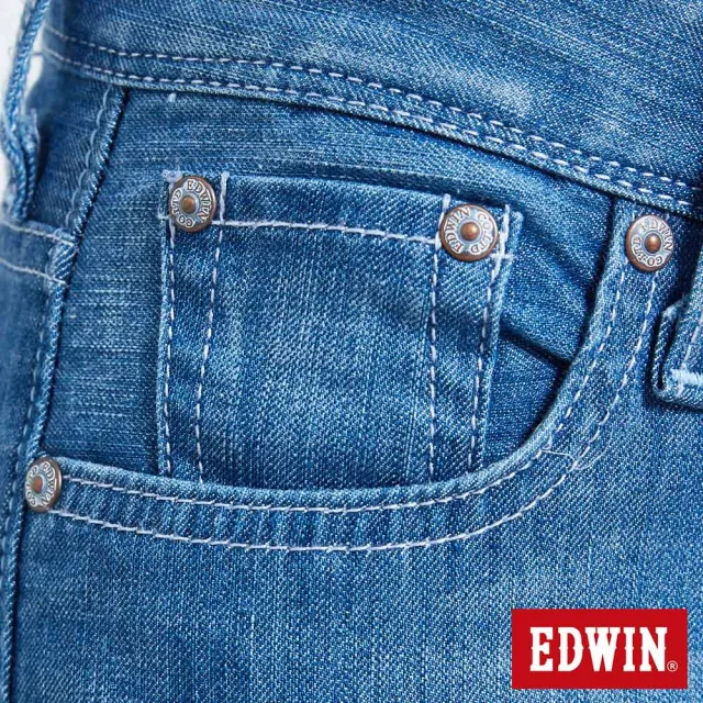【EDWIN】女裝 MISS EDGE涼感AB牛仔褲(石洗藍)